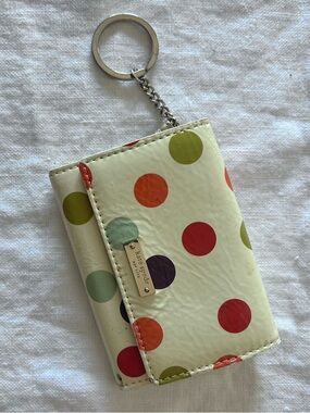 Kate Spade Polka Dot Card ID Wallet Key Chain Charm Bag Coin Purse Pouch Vintage